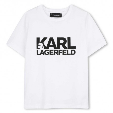 Biały t-shirt dla chłopca Karl Lagerfeld Z31098 10 A