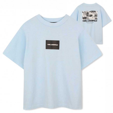 Błękitny t-shirt chłopięcy Karl Lagerfeld Z31101 77X A