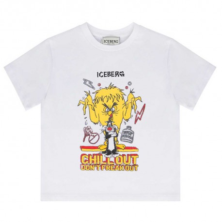 Biała koszulka dla chłopca Iceberg TSICE6100J BI A