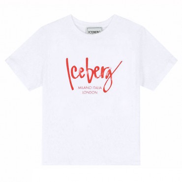 Biały t-shirt chłopięcy Iceberg TSICE6121J V1