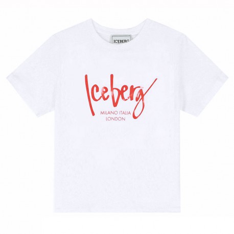 Biały t-shirt chłopięcy Iceberg TSICE6121J V1 A