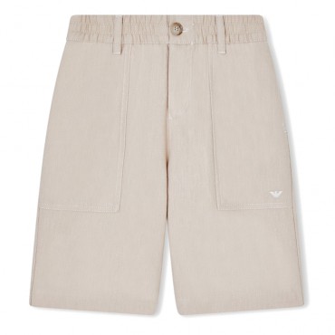 Bermudy chłopięce z lnem Emporio Armani EB001063