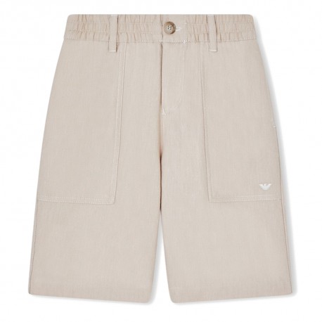 Bermudy chłopięce z lnem Emporio Armani EB001063 AF20957 U6151 A
