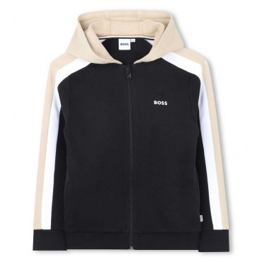 Czarna, chłopięca bluza Hugo Boss J52947 09B A