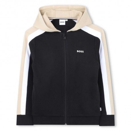 Czarna, chłopięca bluza Hugo Boss J52947 09B A