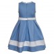 Błękitna sukienka z kokardą Monnalisa 000305 B