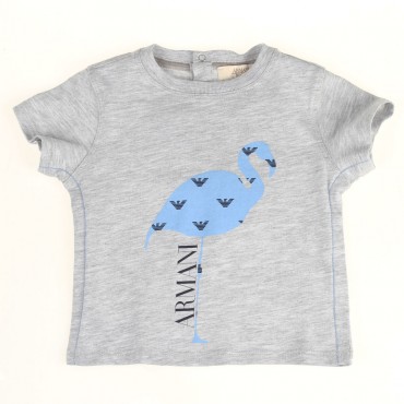 T-shirt niemowlęcy szary melanż Armani 000975